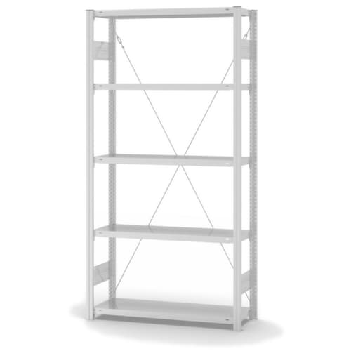 hofe System-Steckregal in mittelschwerer Bauart, Höhe x Breite x Tiefe 2000 x 1060 x 335 mm, 5 Böden