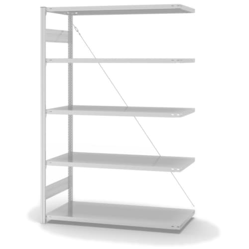 hofe System-Steckregal in mittelschwerer Bauart, Höhe x Breite x Tiefe 2000 x 1310 x 635 mm, 5 Böden