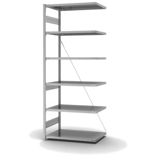 hofe System-Steckregal Anbaufeld, Höhe x Breite x Tiefe 2500 x 1010 x 635 mm, 6 Böden