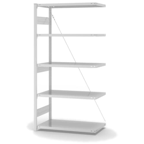 hofe System-Steckregal Anbaufeld, Höhe x Breite x Tiefe 2000 x 1010 x 535 mm, 5 Böden
