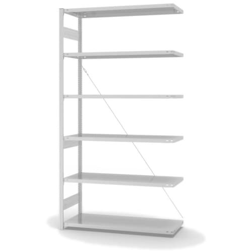 hofe System-Steckregal Anbaufeld, Höhe x Breite x Tiefe 2500 x 1310 x 535 mm, 6 Böden