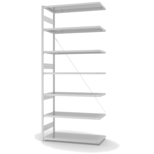 hofe System-Steckregal Anbaufeld, Höhe x Breite x Tiefe 3000 x 1310 x 635 mm, 7 Böden