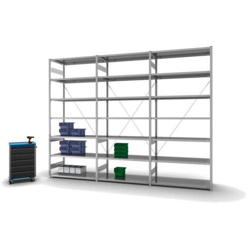 hofe System-Steckregal in Standard Bauart, Höhe x Breite x Tiefe 3000 x 1360 x 635 mm, 7 Böden