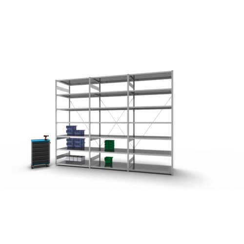 hofe System-Steckregal in Standard Bauart, Höhe x Breite x Tiefe 3000 x 1360 x 835 mm, 7 Böden