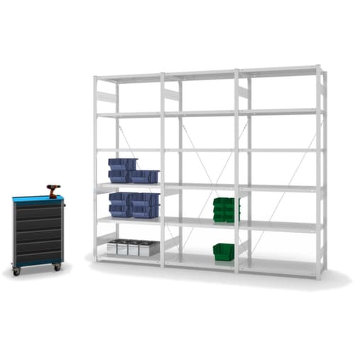 hofe System-Steckregal, Höhe x Breite x Tiefe 2500 x 1060 x 535 mm, 6 Böden