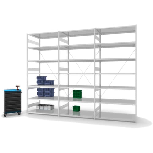 hofe System-Steckregal, Höhe x Breite x Tiefe 3000 x 1360 x 835 mm, 7 Böden