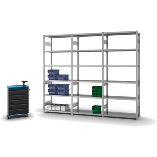 hofe Traversenregal in schwerer Bauart, Höhe x Breite x Tiefe 2500 x 1010 x 435 mm, 6 Böden