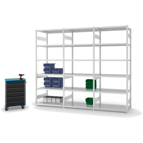hofe Traversenregal in schwerer Bauart, Höhe x Breite x Tiefe 2500 x 1060 x 635 mm, 6 Böden