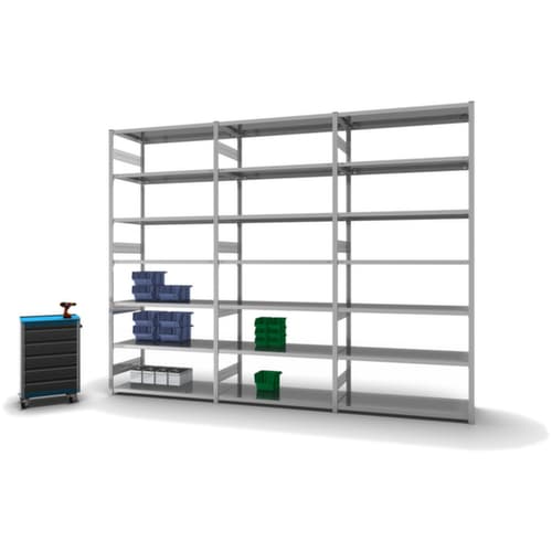hofe Traversenregal in schwerer Bauart, Höhe x Breite x Tiefe 3000 x 1360 x 635 mm, 7 Böden