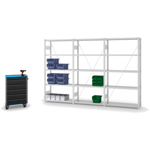 hofe System-Steckregal in Standard Bauart, Höhe x Breite x Tiefe 2000 x 1010 x 335 mm, 5 Böden