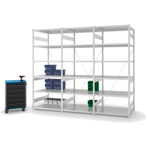 hofe System-Steckregal in mittelschwerer Bauart, Höhe x Breite x Tiefe 2500 x 1010 x 535 mm, 6 Böden