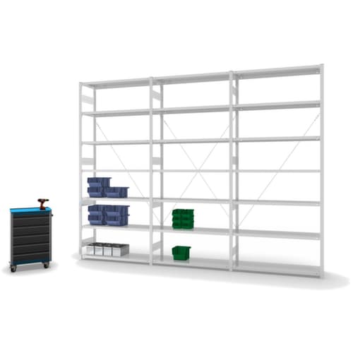 hofe System-Steckregal Anbaufeld, Höhe x Breite x Tiefe 3000 x 1310 x 435 mm, 7 Böden