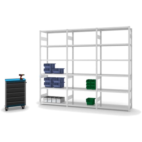 hofe Traversenregal in schwerer Bauart, Höhe x Breite x Tiefe 2500 x 1010 x 435 mm, 6 Böden