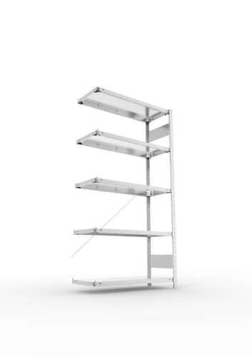 META System-Steckregal CLIP Anbaufeld, Höhe x Breite x Tiefe 2000 x 1006 x 436 mm, 5 Böden