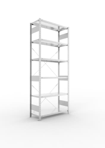 META System-Steckregal CLIP, Höhe x Breite x Tiefe 2500 x 1056 x 436 mm, 6 Böden