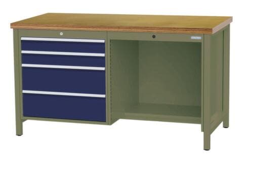 Bedrunka + Hirth Werkbank, 4 Schubladen, 1/2 Ablageboden
