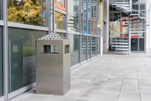 Edelstahl-Kombiascher PYRAMIDE mit 4 Einwurföffnungen