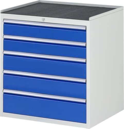 RAU Schubladenschrank Serie 7000, 5 Schublade(n), RAL7035 Lichtgrau/RAL5010 Enzianblau