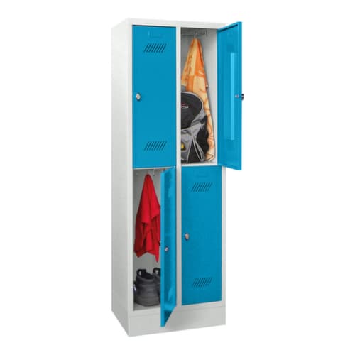 PAVOY Doppelstöckiger Garderobenschrank Basis mit 2x2 Abteilen, Abteilbreite 300 mm