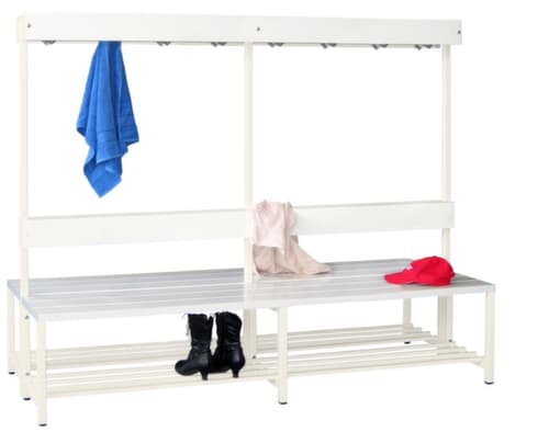 PAVOY Umkleidebank Basis mit Haken und Kunststoffleisten