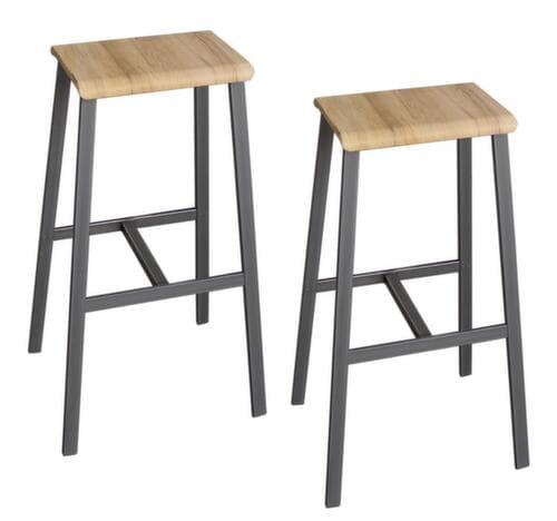Barhocker-Set Industrial, Sitz natur, Filzgleiter