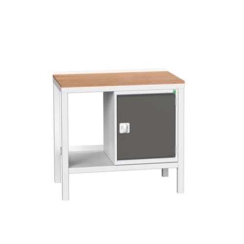 bott Werkbank verso, 1 Schrank, 1 Ablageboden, RAL7035 Lichtgrau/RAL7016 Anthrazitgrau
