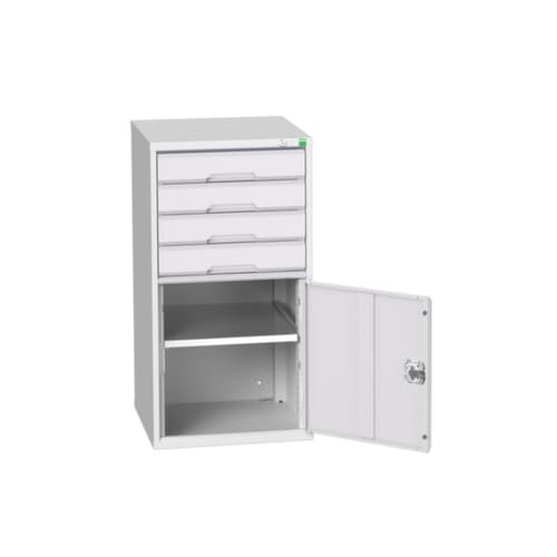 bott Schubladenschrank verso mit Flügeltür, 4 Schublade(n), RAL7035 Lichtgrau/RAL7035 Lichtgrau