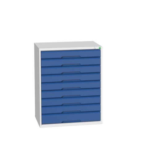 bott Schubladenschrank verso, 9 Schublade(n), RAL7035 Lichtgrau/RAL5010 Enzianblau