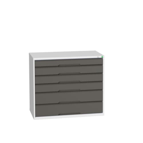 bott Schubladenschrank verso, 6 Schublade(n), RAL7035 Lichtgrau/RAL7016 Anthrazitgrau