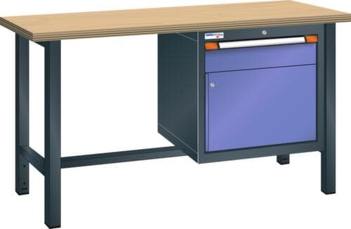 Thurmetall Werkbank, 1 Schublade, 1 Schrank, 1 Ablageboden