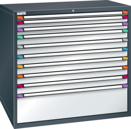 Thurmetall Schubladenschrank mit Breite 1205 mm, 10 Schublade(n)
