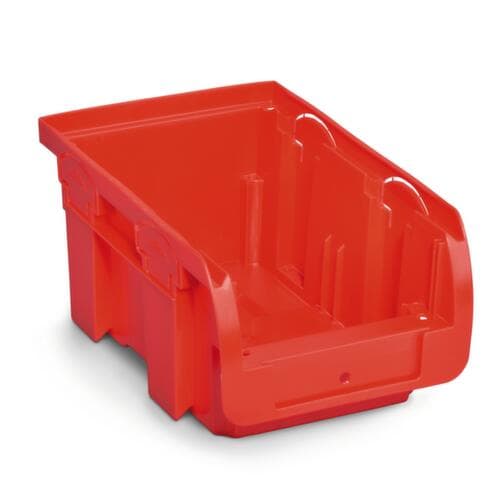 Sichtlagerkasten Basis, rot, Tiefe 160 mm, Polypropylen