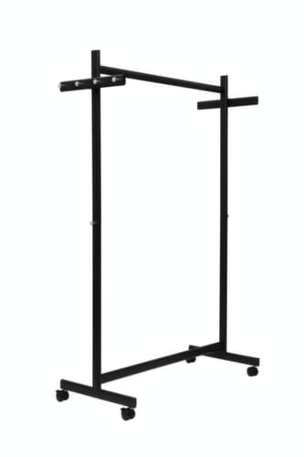Reihengarderobe MAULsamba mit 2 zusätzlichen Hakenleisten, mit 8/2 Haken, RAL9004 Signalschwarz