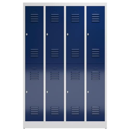 Doppelstöckiger Garderobenschrank ClassiX, Abteilbreite 295 mm