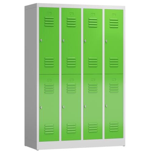 Doppelstöckiger Garderobenschrank ClassiX, Abteilbreite 295 mm