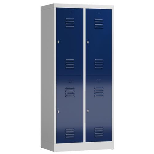 Doppelstöckiger Garderobenschrank ClassiX, Abteilbreite 400 mm