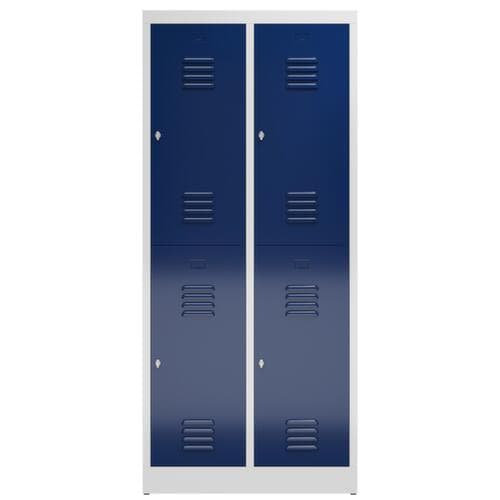 Doppelstöckiger Garderobenschrank ClassiX, Abteilbreite 400 mm