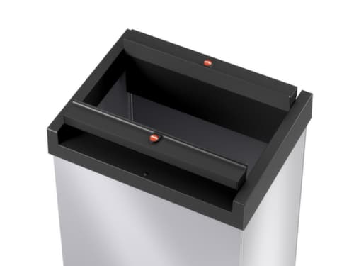 Hailo Abfallbehälter Big-Box Swing L mit selbstschließendem Schwingdeckel, 35 l, silber