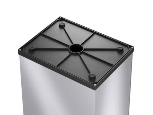 Hailo Abfallbehälter Big-Box Swing L mit selbstschließendem Schwingdeckel, 35 l, silber
