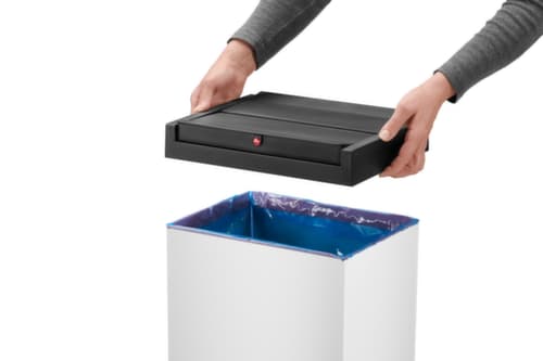 Hailo Abfallbehälter Big-Box Swing XL mit selbstschließendem Schwingdeckel, 52 l, weiß