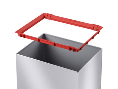 Hailo Abfallbehälter Big-Box Swing L mit selbstschließendem Schwingdeckel, 35 l, silber