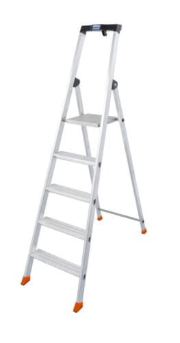 Krause Stufenstehleiter MONTO® Solido® mit Gerstenkorn-Podest, 5 profilierte Stufen