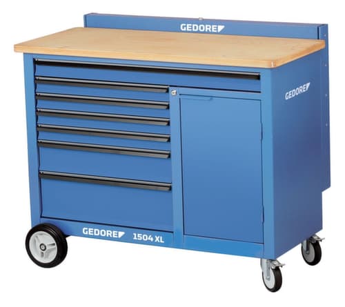 GEDORE 1504 XL Rollwerkbank 1,25 m breit mit 7 Schubladen