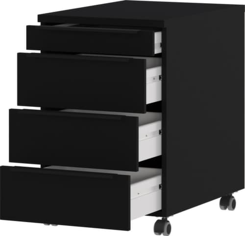 Rollcontainer GW-MAILAND 4377, 3 Schublade(n), schwarz/schwarz