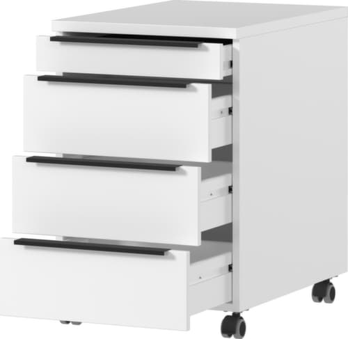 Rollcontainer GW-MAILAND 4377, 3 Schublade(n), weiß/weiß