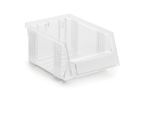 Treston Transparenter Sichtlagerkästen mit großer Eingrifföffnung, transparent, Tiefe 192 mm