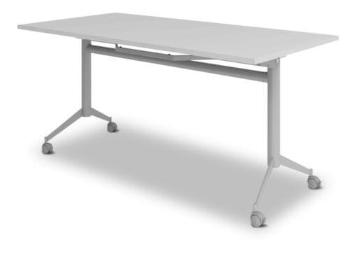 Fahrbarer Klapptisch, Höhe x Breite x Tiefe 750 x 1600 x 800 mm, Platte grau