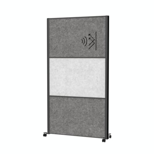 MAUL Stellwand-Tafel MAULconnecto, Höhe x Breite 1800 x 1000 mm, Wand dunkelgrau/hellgrau