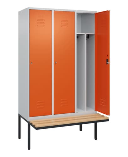 C+P Sitzbank-Spind Classic Plus für Schwarz-Weiß-Trennung, Abteilbreite 400 mm