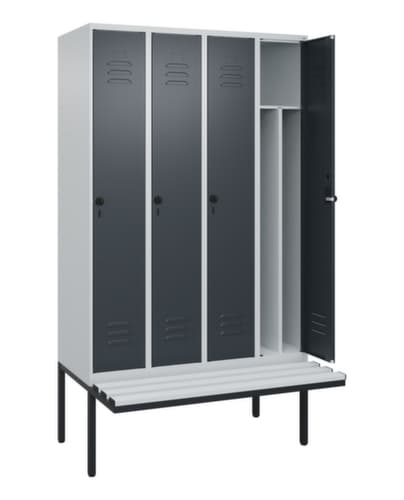 C+P Sitzbank-Spind Classic Plus für Schwarz-Weiß-Trennung, Abteilbreite 300 mm